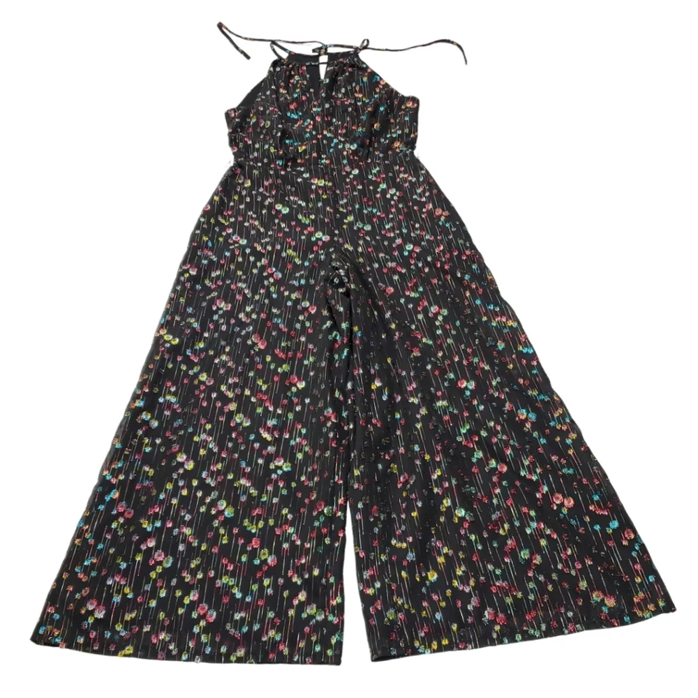 NEW Anthropologie Eva Franco Edita Halter Metallic Clip Dot Jumpsuit Relaxed 4
